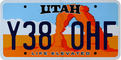 UT license plate Y380HF