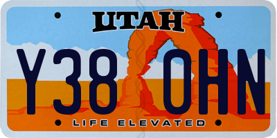 UT license plate Y380HN