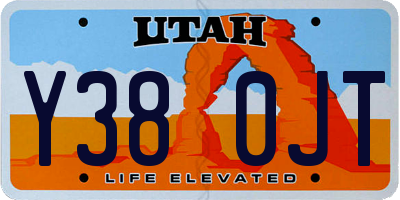UT license plate Y380JT