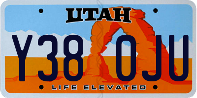 UT license plate Y380JU