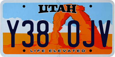 UT license plate Y380JV