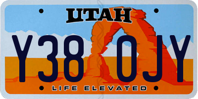 UT license plate Y380JY