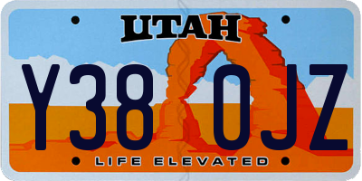 UT license plate Y380JZ