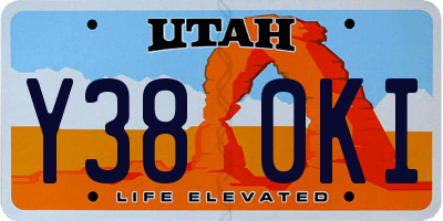 UT license plate Y380KI