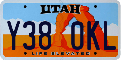 UT license plate Y380KL