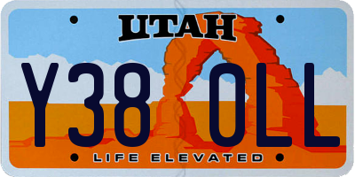 UT license plate Y380LL