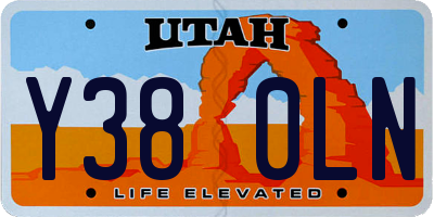 UT license plate Y380LN