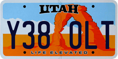 UT license plate Y380LT