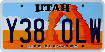 UT license plate Y380LW