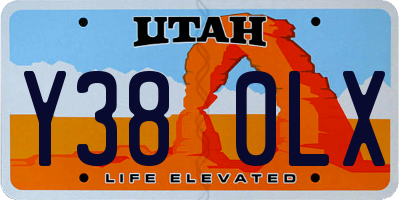 UT license plate Y380LX