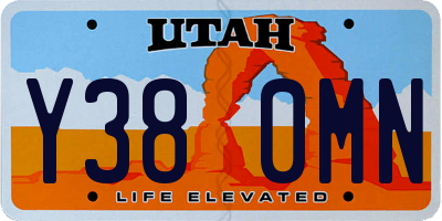UT license plate Y380MN