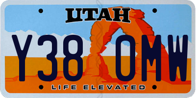 UT license plate Y380MW