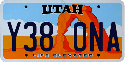 UT license plate Y380NA