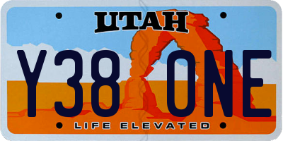 UT license plate Y380NE