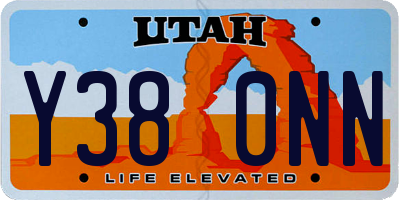 UT license plate Y380NN