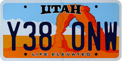 UT license plate Y380NW