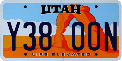 UT license plate Y380ON