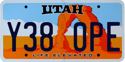 UT license plate Y380PE
