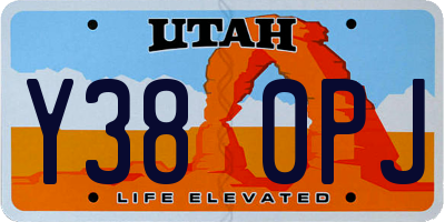 UT license plate Y380PJ