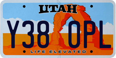 UT license plate Y380PL