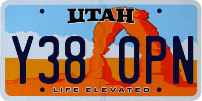 UT license plate Y380PN