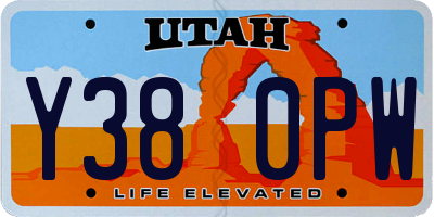 UT license plate Y380PW