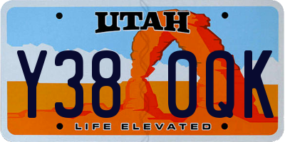 UT license plate Y380QK