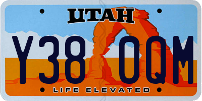 UT license plate Y380QM