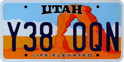 UT license plate Y380QN