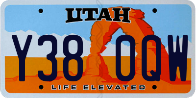 UT license plate Y380QW