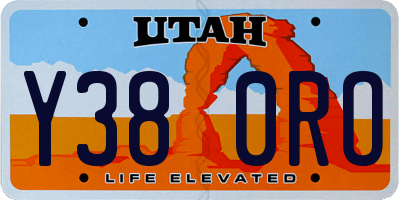 UT license plate Y380RO