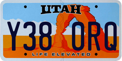 UT license plate Y380RQ