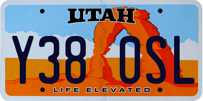 UT license plate Y380SL