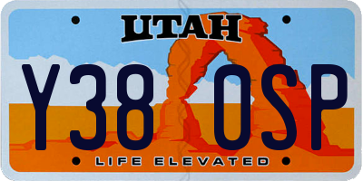 UT license plate Y380SP
