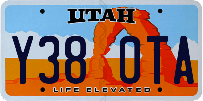 UT license plate Y380TA