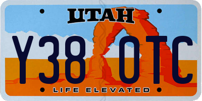 UT license plate Y380TC