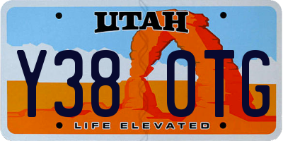 UT license plate Y380TG