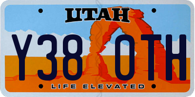 UT license plate Y380TH