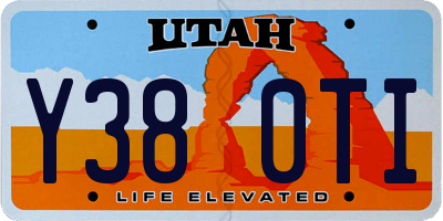 UT license plate Y380TI