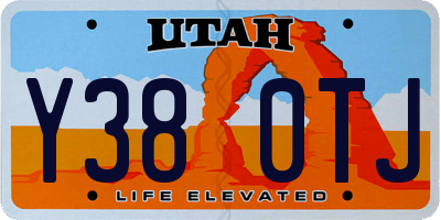 UT license plate Y380TJ