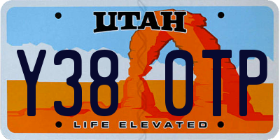 UT license plate Y380TP