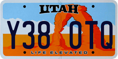 UT license plate Y380TQ