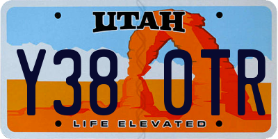 UT license plate Y380TR