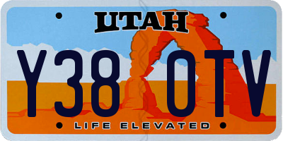 UT license plate Y380TV