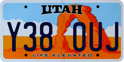 UT license plate Y380UJ