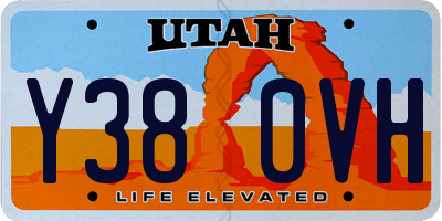 UT license plate Y380VH