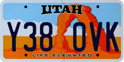 UT license plate Y380VK