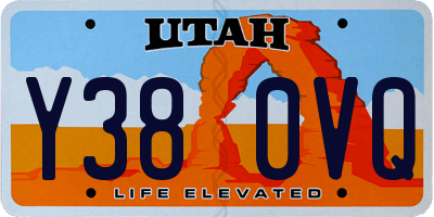 UT license plate Y380VQ