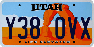 UT license plate Y380VX