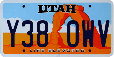 UT license plate Y380WV